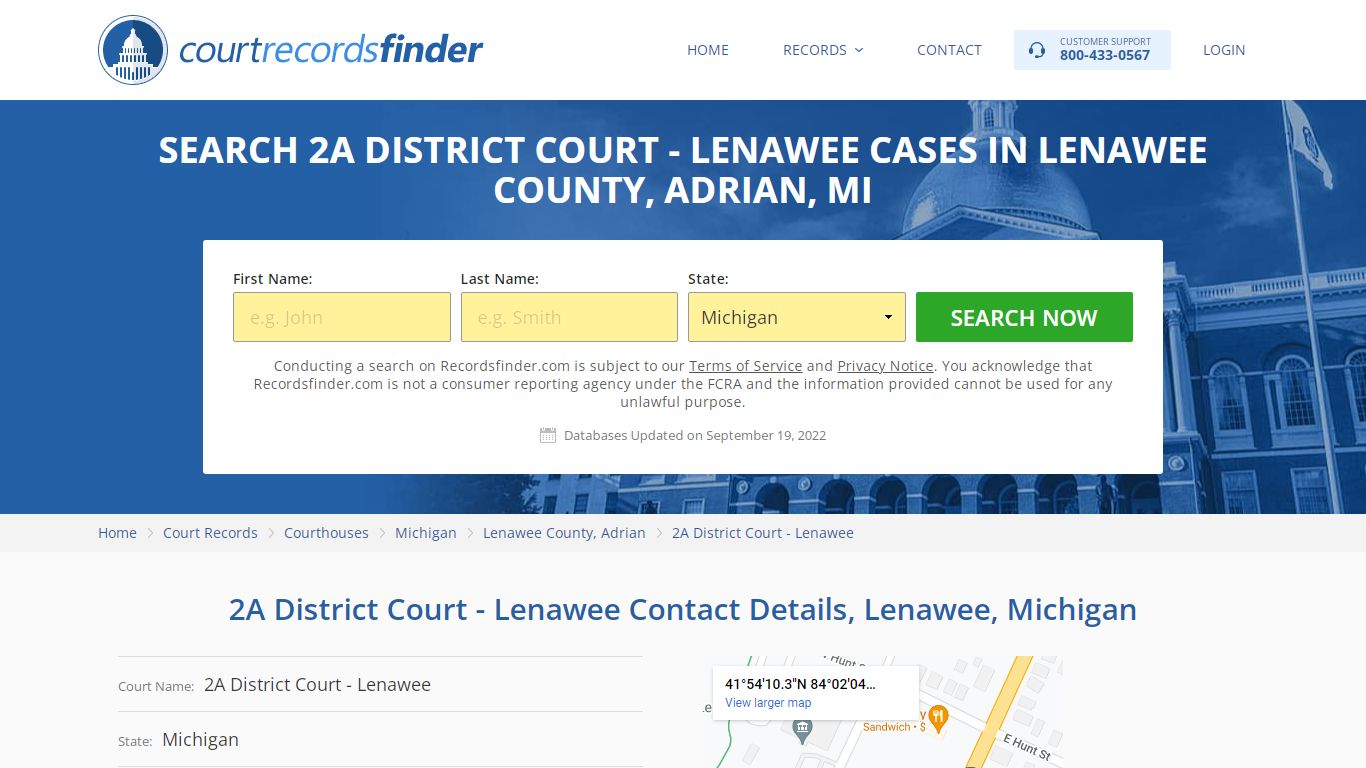 2A District Court - Lenawee Case Search - RecordsFinder